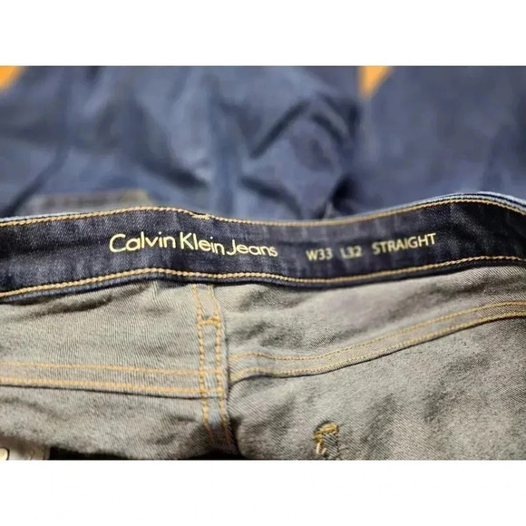 CALVIN KLEIN STRAIGHT BLUE JEANS W33/L32 - Picture 5 of 6